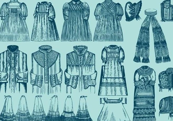 Lace Trim Clothes Set 2 - vector gratuit #395401